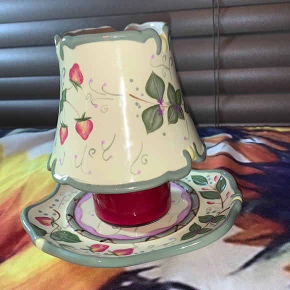 Yankee Candle Plate & Lampshade Ceramic Painted